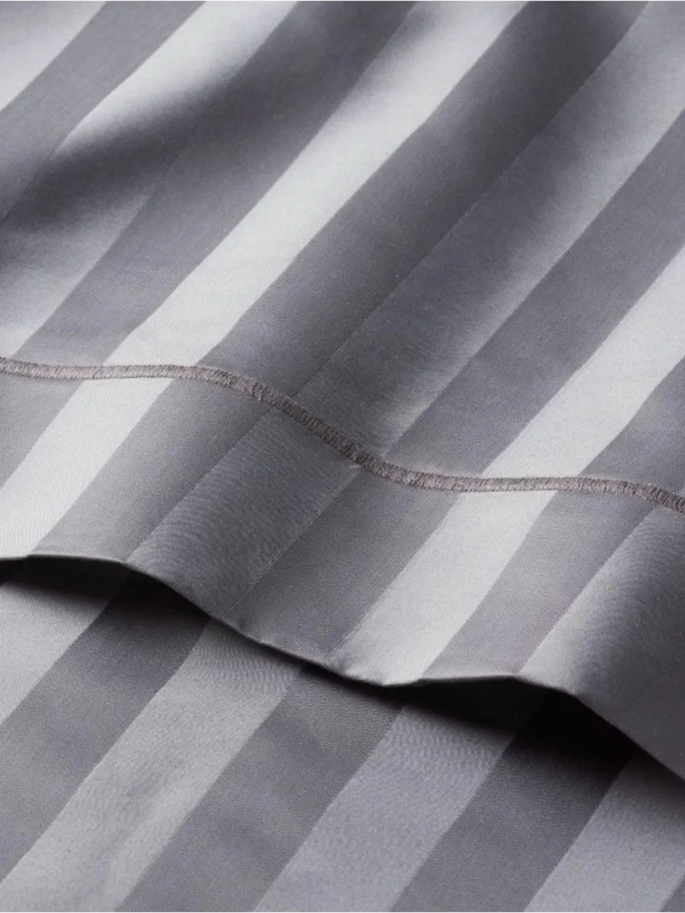 Threshold Gray Striped Hem Sheet Set - Gray